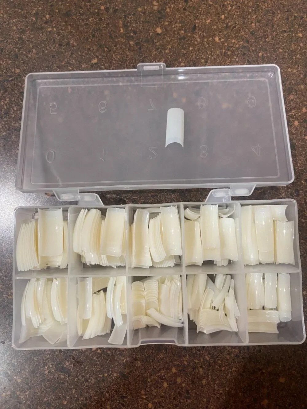 Lot of 2 Acrylic Nail Sets Full Cover False Nails & Nail Tips w/ Cases + Cutters